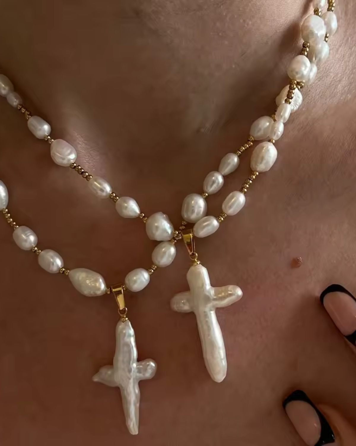 Pearl Cross Necklace