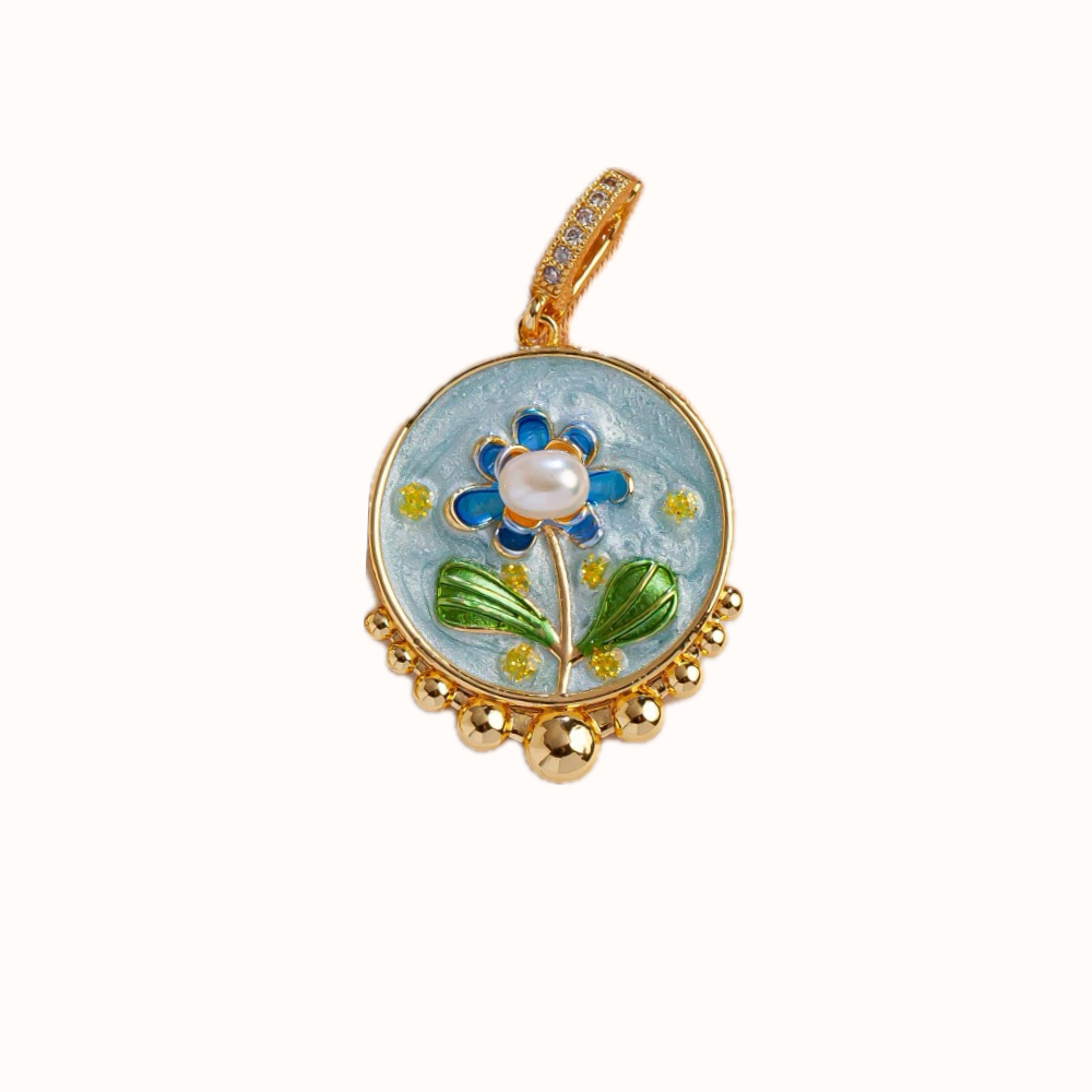 Sky-blue Petals pendant