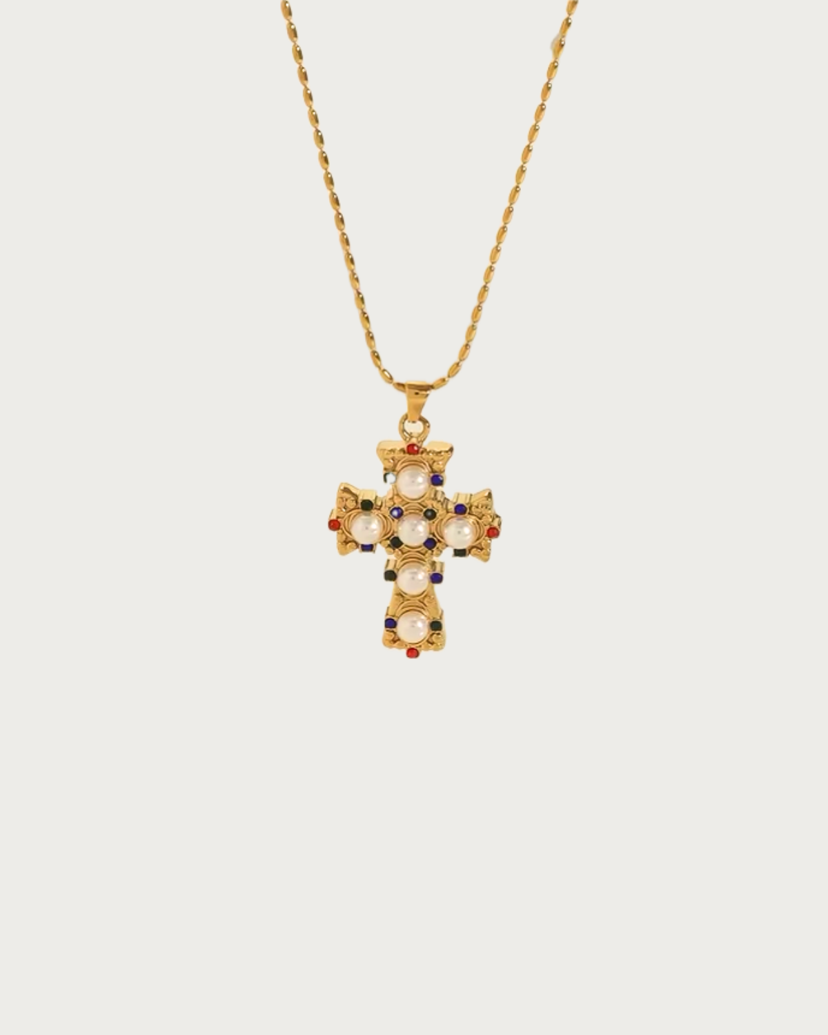 Lover of Helius Pearl Cross Neckalce