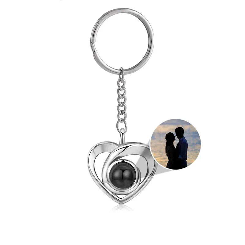 Personalised heart Keychain with photo