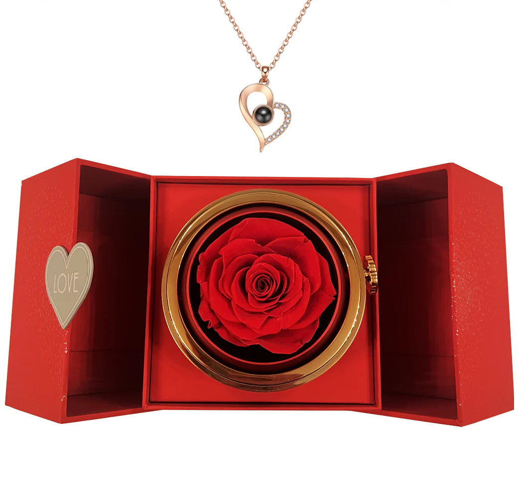 Eternal Rose & "I love you" Necklace